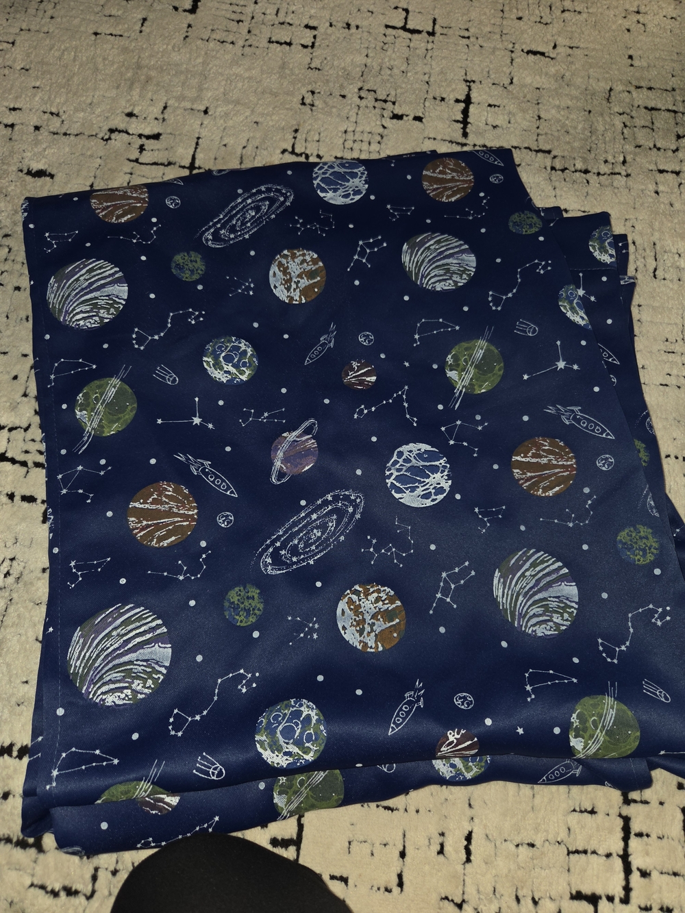 Kids Navy Space Planet Curtains 2 Panels